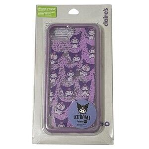 NEW Claire's Sanrio Kuromi Purple Glitter Case For iPhone 6/7/8/SE